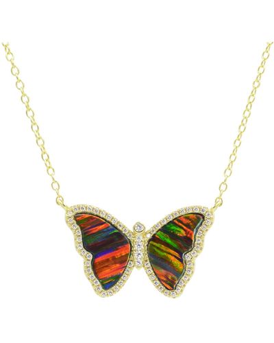 KAMARIA Opal Butterfly With Stripes - Black
