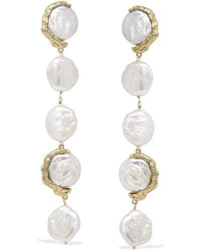 Vintouch Italy Ad Astra Gold-plated Pearl Statement Earrings - White