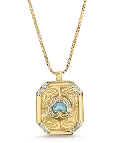 Glamrocks Jewelry Daybreak Medallion Necklace- Sky - Multicolor