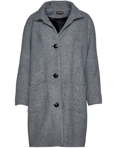 Conquista Wool Blend Coat By Fashion - Gray