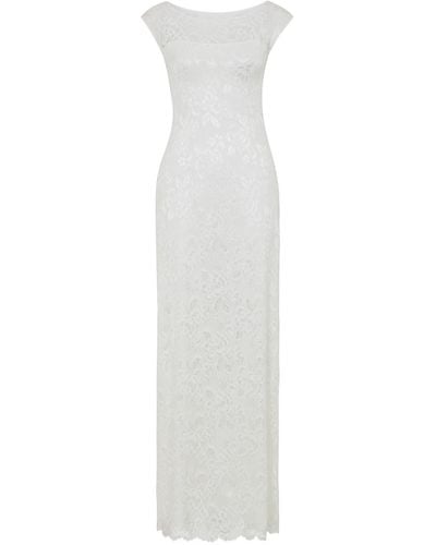 Alie Street London Amber Lace Wedding Dress In Ivory - White