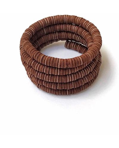 WAIWAI Continuous Coil Cuff Bracelet - Brown