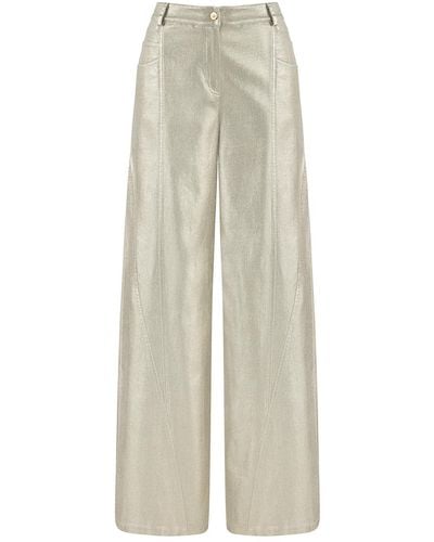 Nocturne Metallic Printed Trousers - White