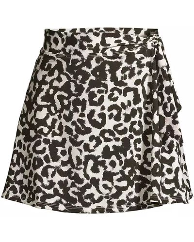 Change of Scenery Amy Side Tie Swim Skirt In Mia Leopard - White