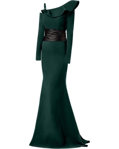 Tia Dorraine Magical Night Evening Dress With Satin Belt - Green