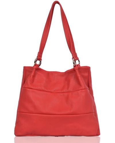 Owen Barry Leather Shoulder Bag Marlowe - Red