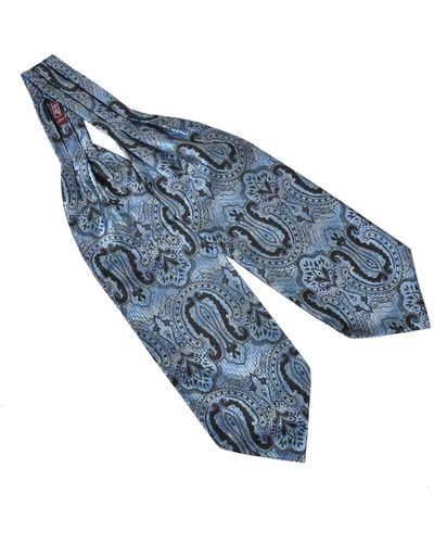 DAVID WEJ Self Tie Paisley Cravat – Blue & Black