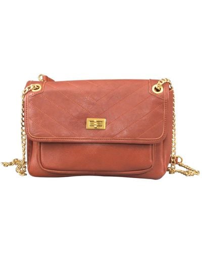 Rimini Leather Shoulder Bag 'savina' - Pink
