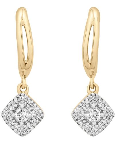 Miki & Jane Enid Diamond Cushion Dangle Earrings - White