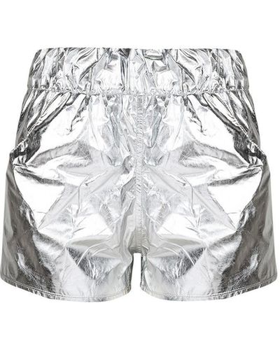 Balletto Athleisure Couture Metallized Shorts Argento - White