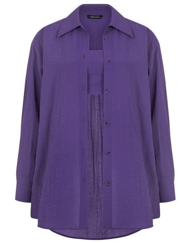 Nocturne Oversized Twin Set Shirt - Purple