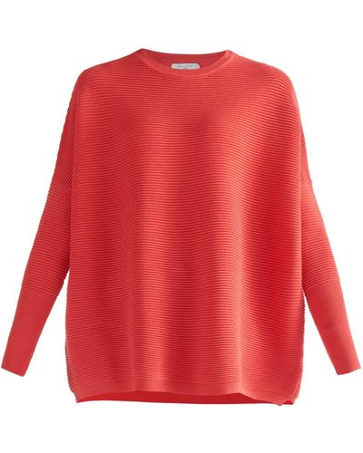 Paisie Ribbed Sweater In Strawberry Pink - Red