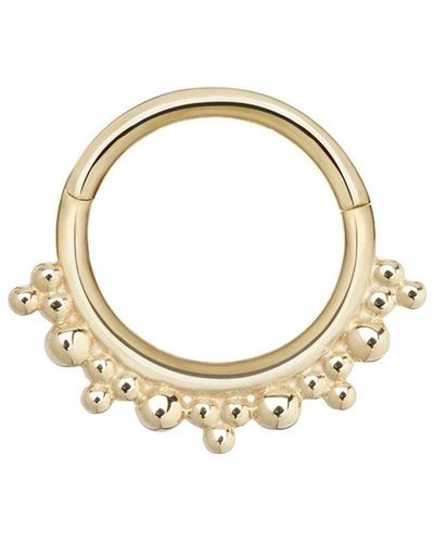 Zohreh V. Jewellery Beaded Hoop Earring 9k - Metallic