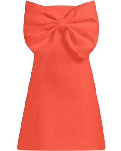 Tia Dorraine Love Affair Statement Bow Mini Dress, Orange - Red
