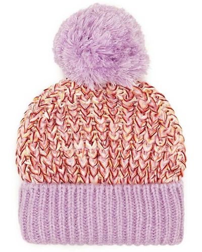 Cara & The Sky Lolly Beanie Bobble Hat Lilac - Pink