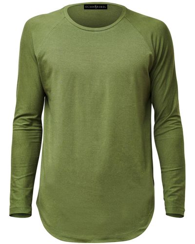 Ocean Rebel Long Sleeve Scoop Comfort T-shirt - Green