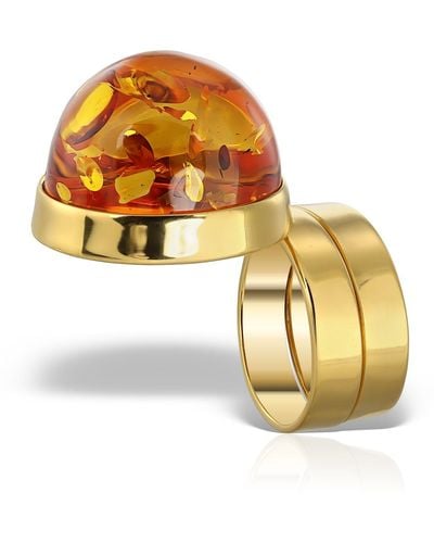 Elle Macpherson Amber Amnesia Ring C, Gold Vermeil - Metallic