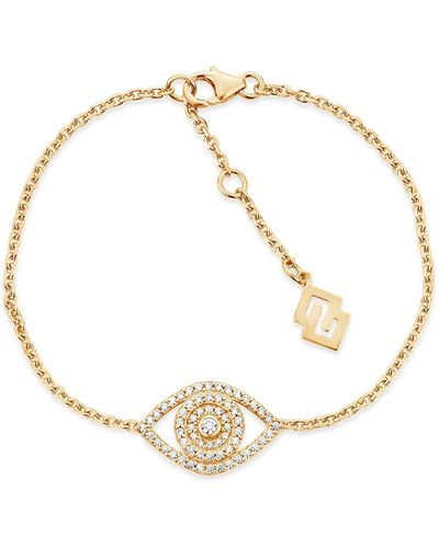 SALLY SKOUFIS Protection Bracelet With Made White Diamonds In Gold - Metallic