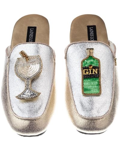 Laines London Classic Mules With Original Gin Brooches - Multicolour