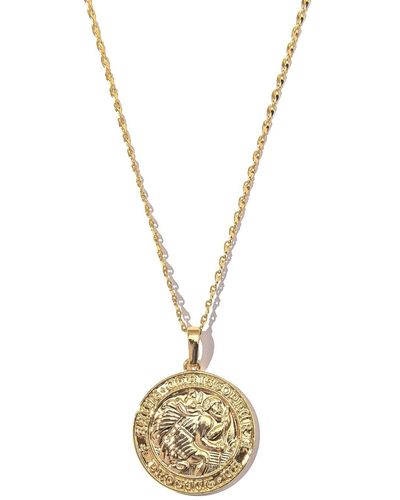 The Essential Jewels Filled Saint Christopher Medallion Pendant Necklace - Metallic