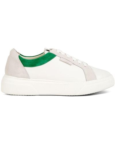 Rag & Co Endler Colour Block Leather Trainers - Green