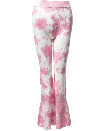 Fully Fashioning Zilla Floating Stitch Trouser Pants - Pink