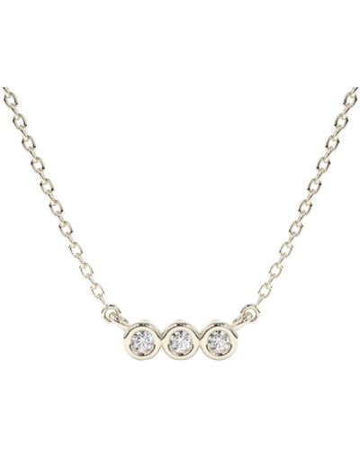 Lily Flo Jewellery Circinius Three Diamond Bar Necklace - Metallic