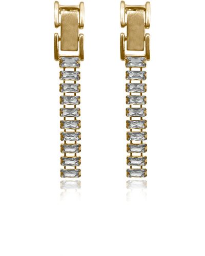 VIEA Laena Baguette Zircon Earrings - Metallic