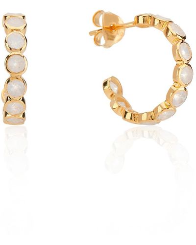 Auree Ortigia Moonstone & Gold Vermeil Half Hoop Earrings - Metallic