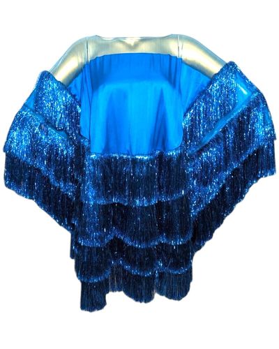 Julia Clancey Luxe Kitty Azure Frou Dress - Blue