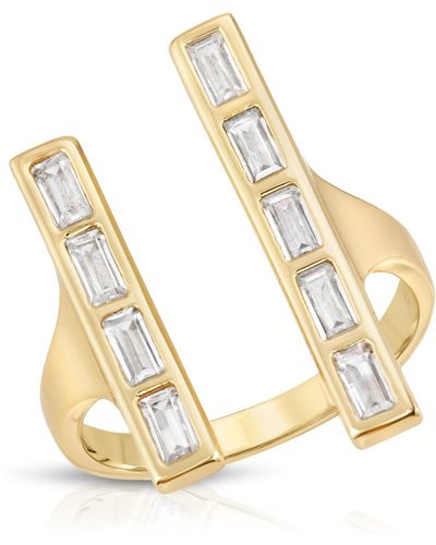 Glamrocks Jewelry Baguette Bar Ring - Metallic