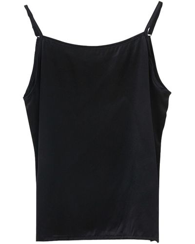 Soft Strokes Silk Pure Mulberry Silk Camisole With Adjustable Straps - Black