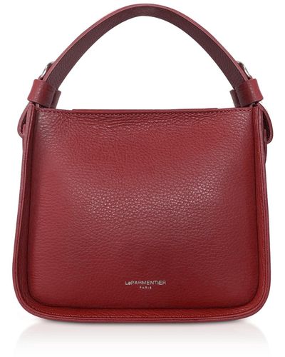 Le Parmentier Duplo Small Hamme Leather Top Handle Bag - Red