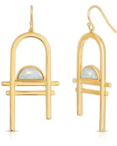 Glamrocks Jewelry Carlyle Earrings Opal - Metallic