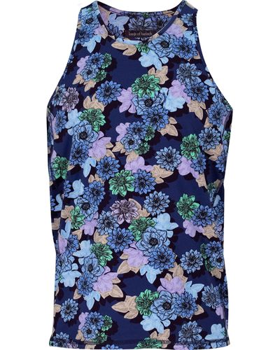 lords of harlech Tedford Snap Floral Tank - Blue