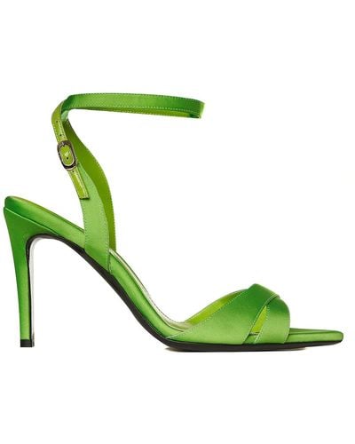 Ginissima Thea Grass Satin Sandals - Green