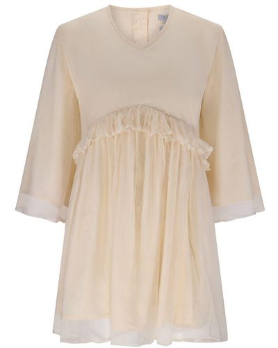 IMAIMA Neutrals Lale Chiffon Dress In Cream - Natural