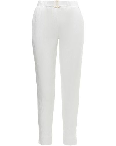 Nissa Belted Viscose Trousers - White