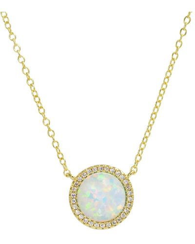 KAMARIA Beacon Opal Circle Necklace With Crystals - White
