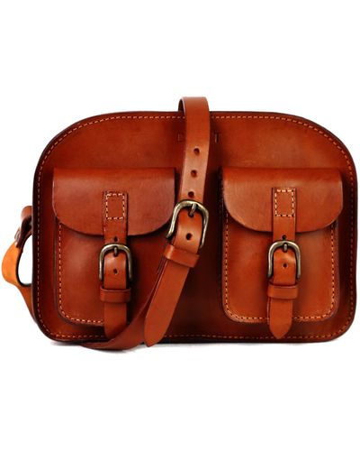 THE DUST COMPANY Leather Crossbody In Cuoio Brown
