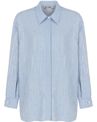 Nocturne Stone Embroidered Shirt - Blue