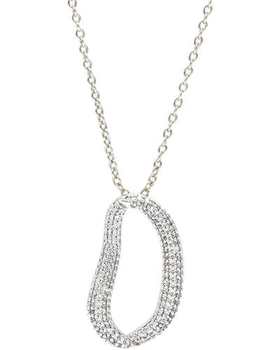 Classicharms Infinity Pavé Diamond Irregular Hoop Pendant Necklace - Metallic