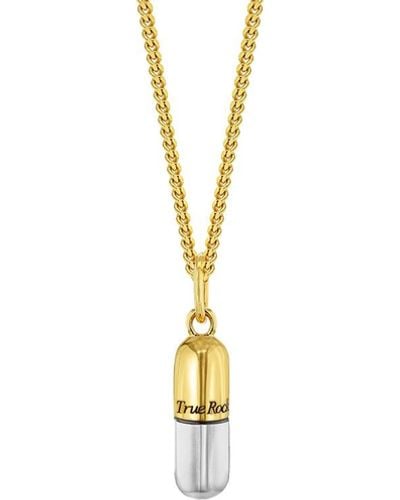 River Rock Necklace Gold Plate