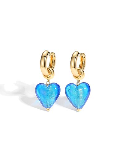 Classicharms Esmée Sky Glaze Heart Dangle Earrings - Blue