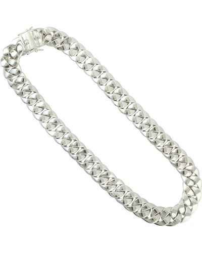 Artisan Sterling Silver Chain Necklace Handmade Jewelry - Metallic