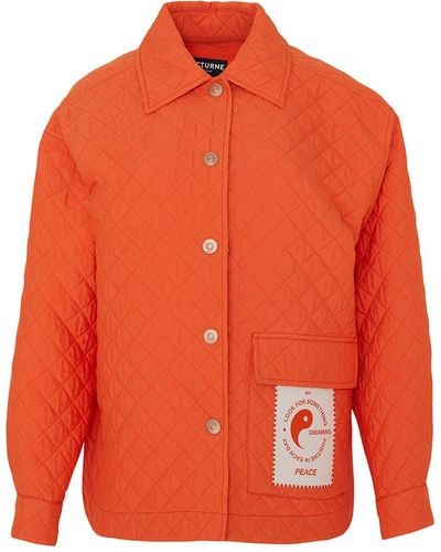 Nocturne Oversized Quilted Jacket - Orange