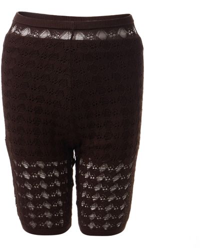 Fully Fashioning Khloe Crochet Knit legging Short - Black