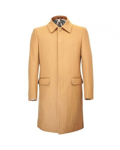 DAVID WEJ Single Breasted Overcoat - Natural
