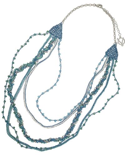 Lavish by Tricia Milaneze Ocean Blue Mix Waves Handmade Necklace