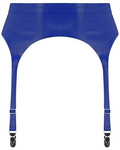 Elissa Poppy Latex Suspender - Blue